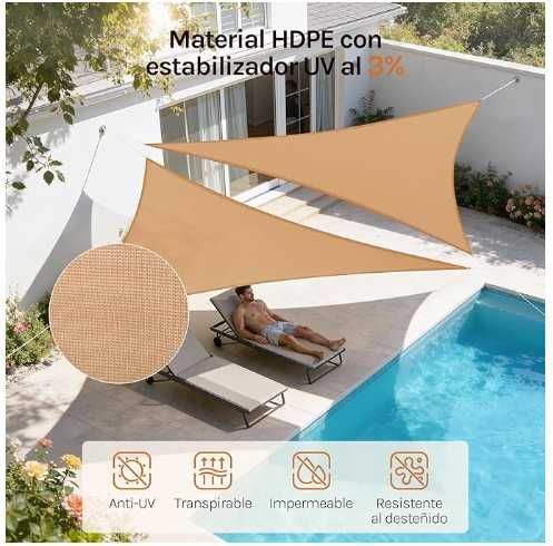Toldo Vela Triangular 5x7x7 m