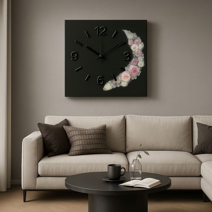 niepowtarzalny Zegar ścienny z żywicy 45x45cm