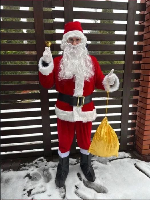 Mikołajki Kostium Strój Świętego Mikołaja – Komplet 13 El Miękki Welur