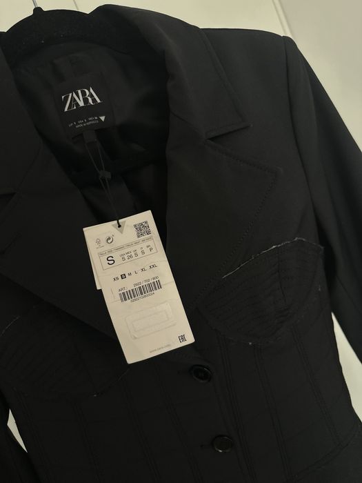 Zara лімітований чорний  блейзер піджак з корсетом бюстьє розмір s Xs