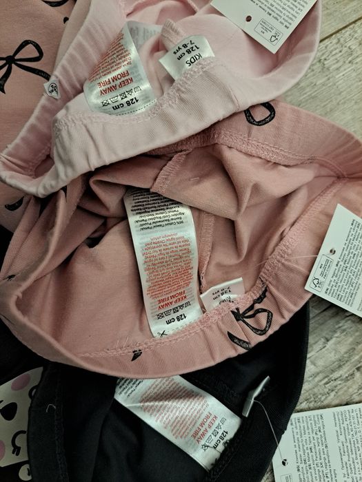 Getry/ legginsy dziewczęce - 3 pary - rozm 128
