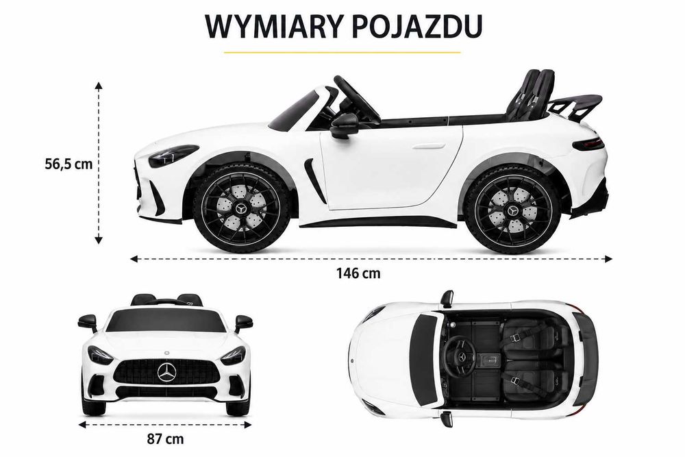 Pojazd Na Akumulator Mercedes GT63 AMG Auto dla dzieci 4x4 Full led