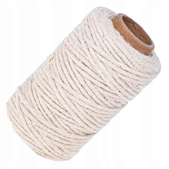 Sznurek BAWEŁNIANY PAKOWY WĘDLINIARSKI Ogrodniczy Biały 2mmx60mb 100g