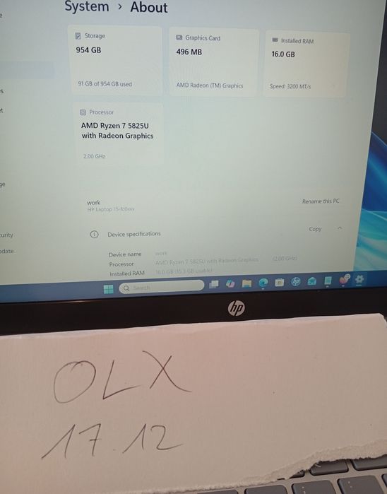 HP portatil Ryzen 7 5825u 16GB Ram, 1tb SSD Como novo