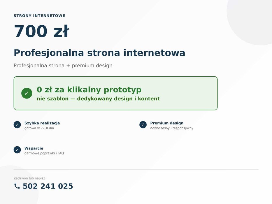 Strona internetowa, Tworzenie stron, Strona www, Bezpłatny prototyp strony przed zakupem