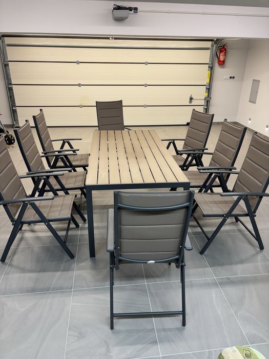 Stół ogrodowy aluminiowy Ibiza 180 cm Grey / Taupe+ 8 krzeseł