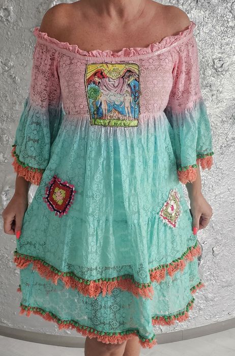 Antica Sartoria włoska sukienka boho roz M