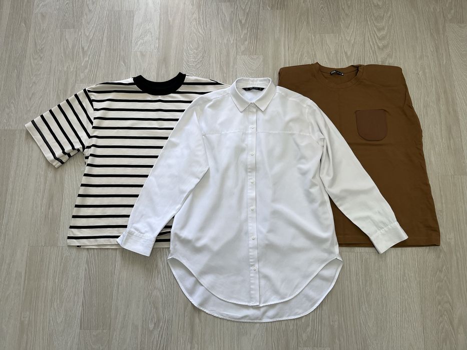 ZARA біла сорочка, футболки, розмір S, M, L