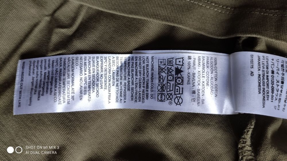 Levi's zielony khaki t-shirt rozm L jak XL