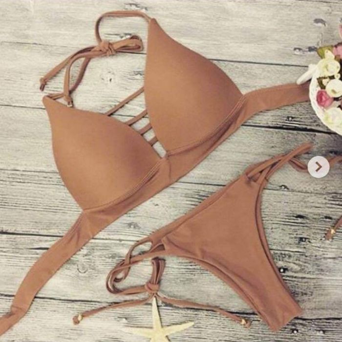 Biquini bege/castanho novo