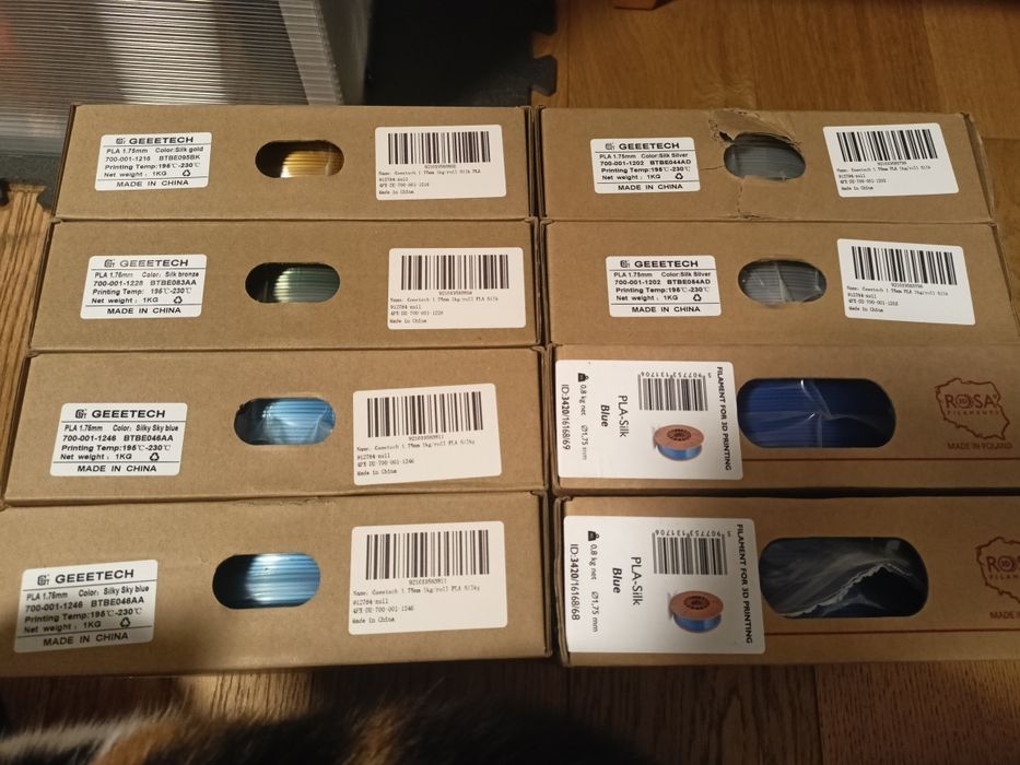 Filamenty PLA Silk do drukarki 3D 1,75 mm