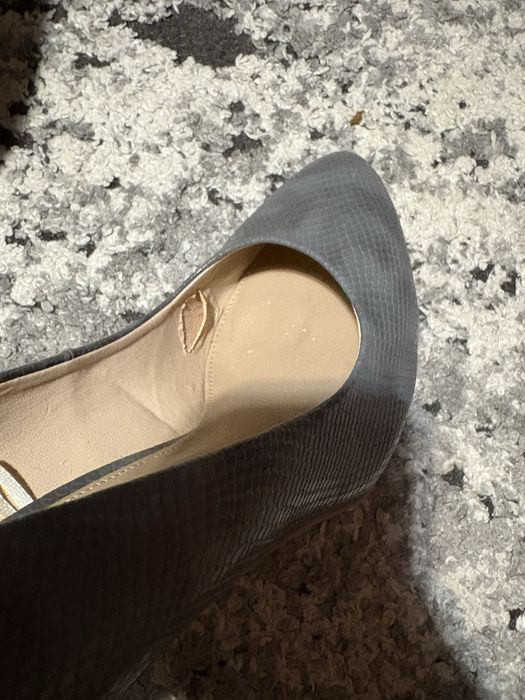 Szare buty na obcasie szpilki pantofle damskie 40