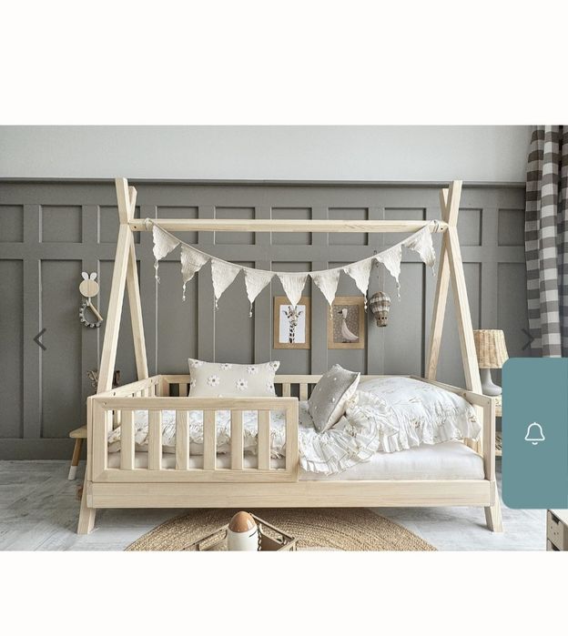 Łóżko dziecięce tipi + materac 160x80 + barierka