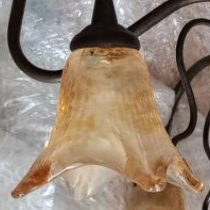 Люстра на 6 ламп (металл-стекло)