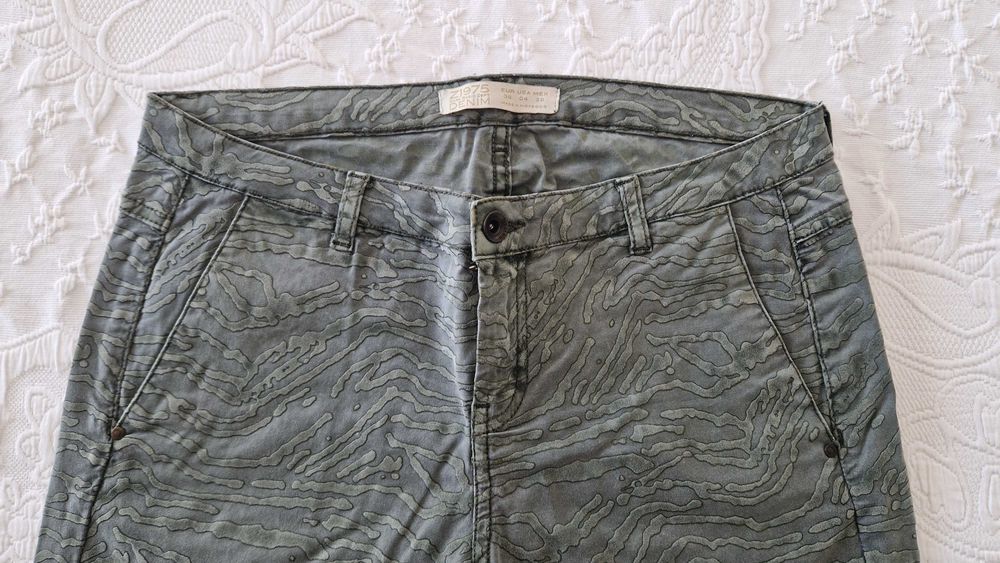 Calças verdes Zara, tamanho 36