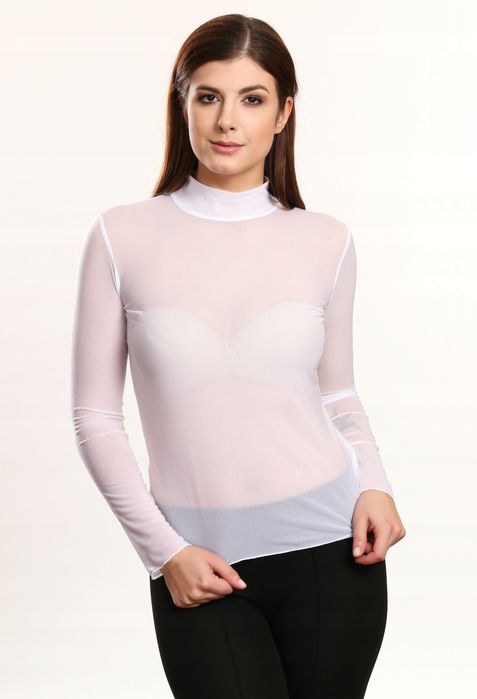 Violana Ecru Bluzka Długi Rękaw R. M