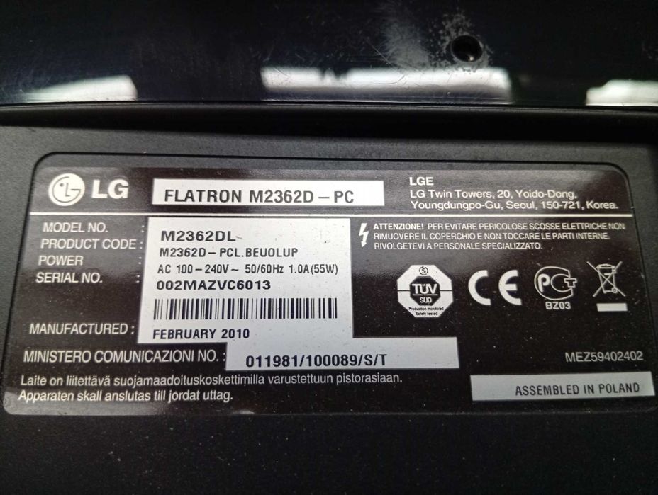 Monitor TV LG Flatron M2362D 23 cale Full HD + pilot+ uchwyt Włocławek ...
