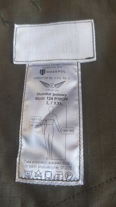 Mundur polowy wzór 124 P/MON rozmiar L/XXL
