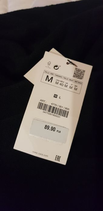Bluza bluzka ZARA oversize czarna kołnierz jak szalik M