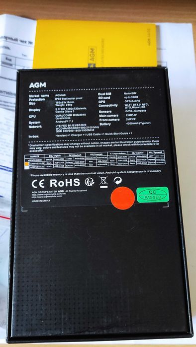 Защищённый смартфон AGM A8, 4GB ОЗУ, DualSIM,  IP68. Видео.