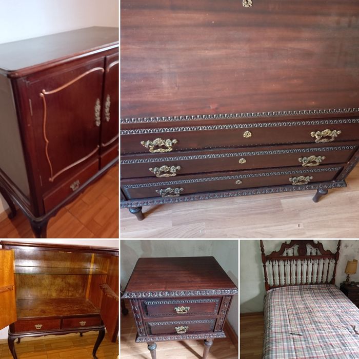 Móveis antigos (Cama bar escrivaninha)