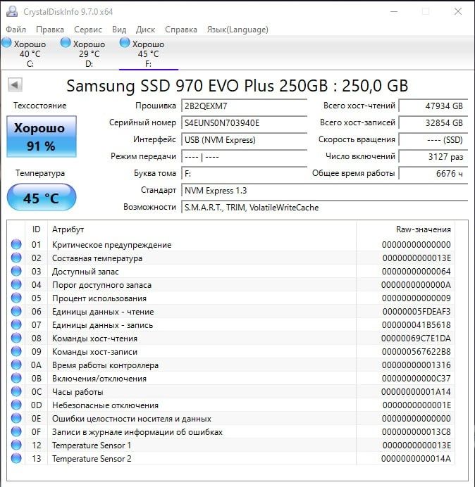 Ssd samsung 970evo plus,980pro 250gb nvme