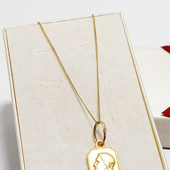 Łańcuszek +medalik złoto 585 komunia