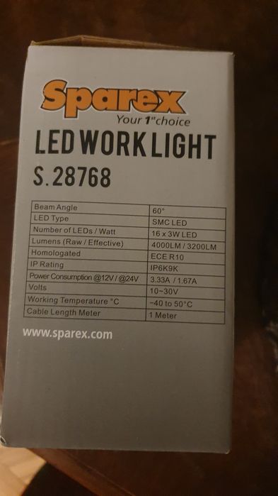 Sparex Led work Light S.28768