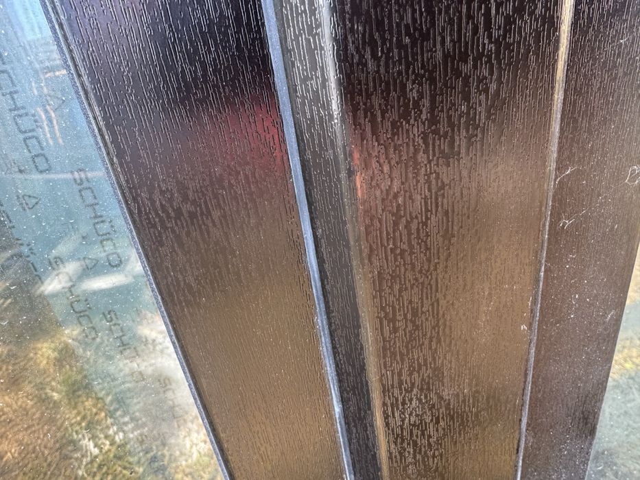 1x okno plastikowe 3szybowe 152x114 braz czekoladowy otierany slupek