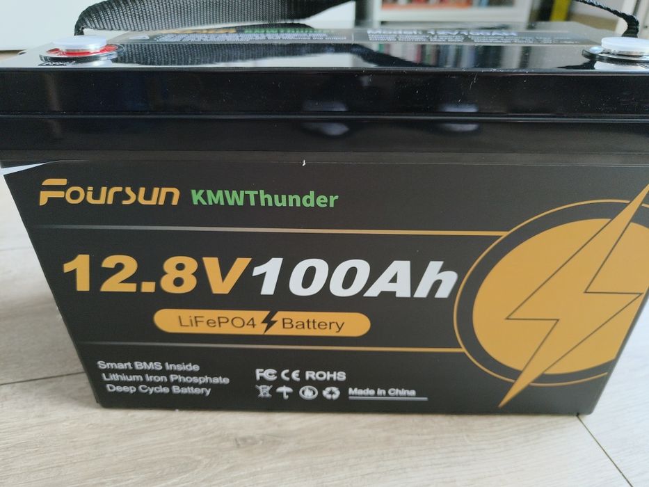 Nowy Akumulator Foursun LiFePO4 12V 100Ah 1280Wh Smart BMS Kamper