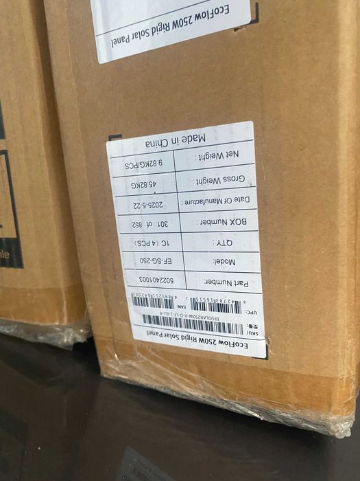Painéis Solares EcoFlow 250W - Caixa 4 unidades (1000W) NOVOS SELADOS