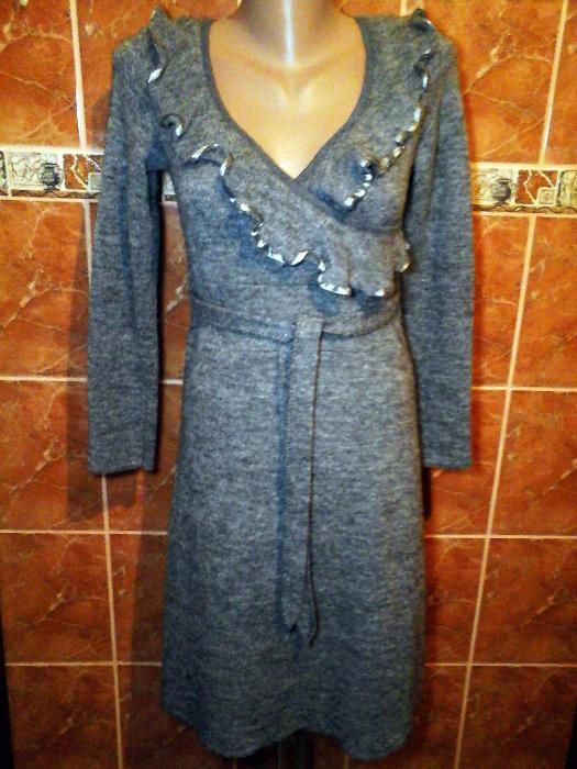 теплое вязаное платье плаття