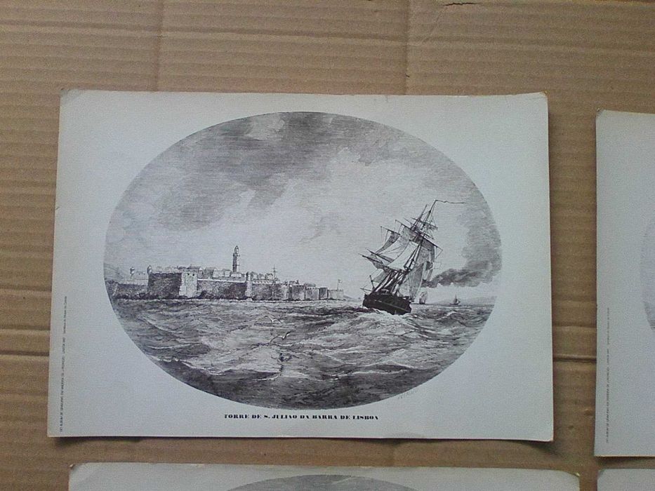 Quatro gravuras em madeira de J. Pedrozo