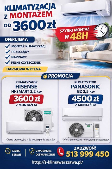 Montaż klimatyzacji  Warszawa i okolice
