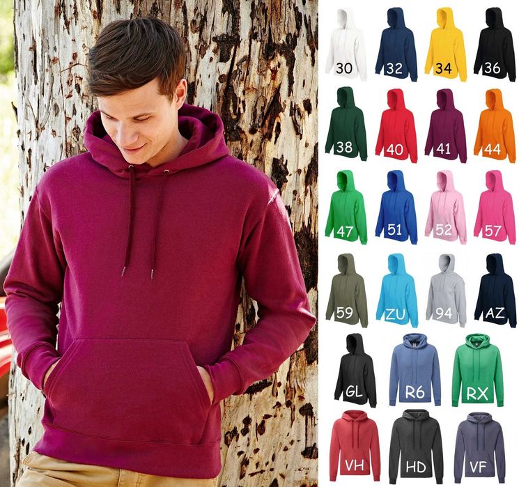 Базові ХУДІ толстовка с Капюшоном FRUIT OF THE LOOM hoodie