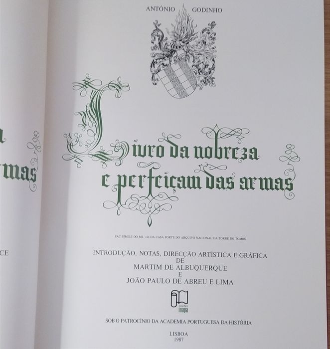 Livro da Nobreza e Perfeiçam das Armas - colecionador