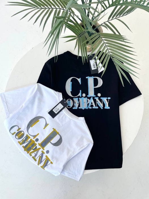 Футболка CP Company чорна/ чоловіча біла футболка сп компані на літо/ мужска футболка сіпі компані