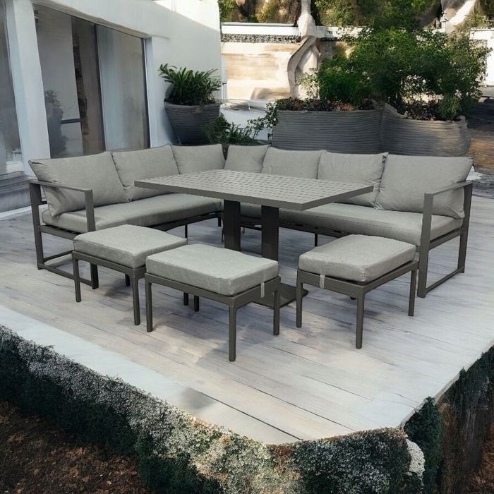 Narożnik ogrodowy ZESTAW stalowy meble ogrodowe tarasowe WYPOCZYNEK