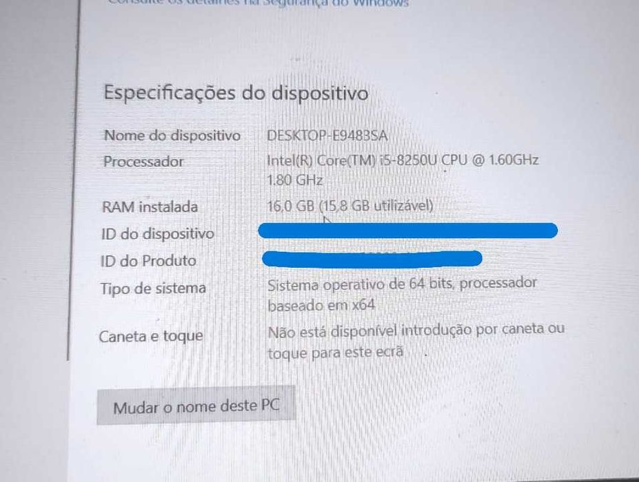 Portátil i5 | 16GB RAM | 256GB SSD - Excelente estado | Profissional