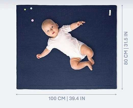 Kocyk Niemowlęcy 80×100 cm 100% Bawełna Organiczna GOTS Kremowy