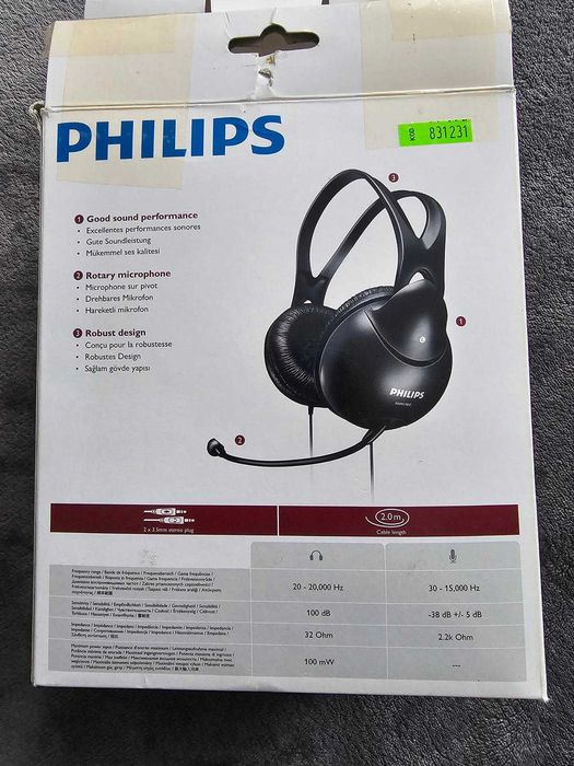 Zestaw słuchawkowy - słuchawki PHILIPS SHM1900  - headset.