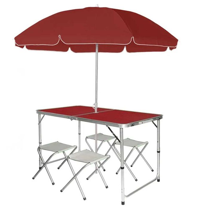 Стіл складний/розкладний + посилені стільці 4 шт в комплекті, дача,сад