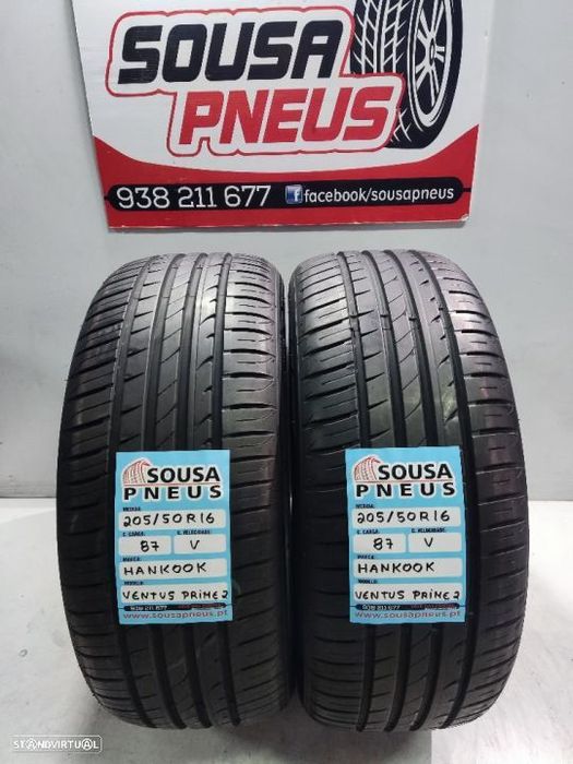 2 pneus como novos 205-50r16 hankook - oferta dos portes 90 euros