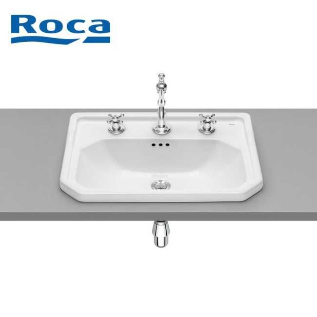 Conjunto Roca Carmen NOVO em Caixa (Lavatório Bancada 60x45 + Torneira Bicomando) c/ Fatura