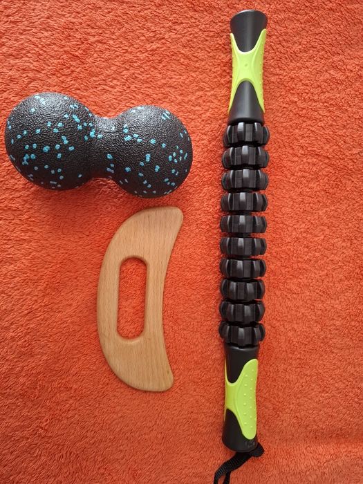 Роликовый массажер, скребок гуаша, шары