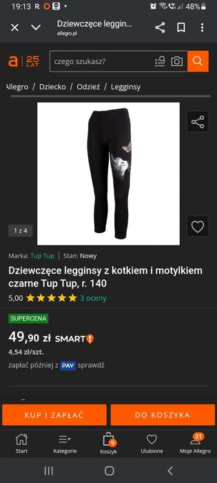 Nowe spodnie Tup - tup z kotem rozm. 146 spodnie H&M zestaw