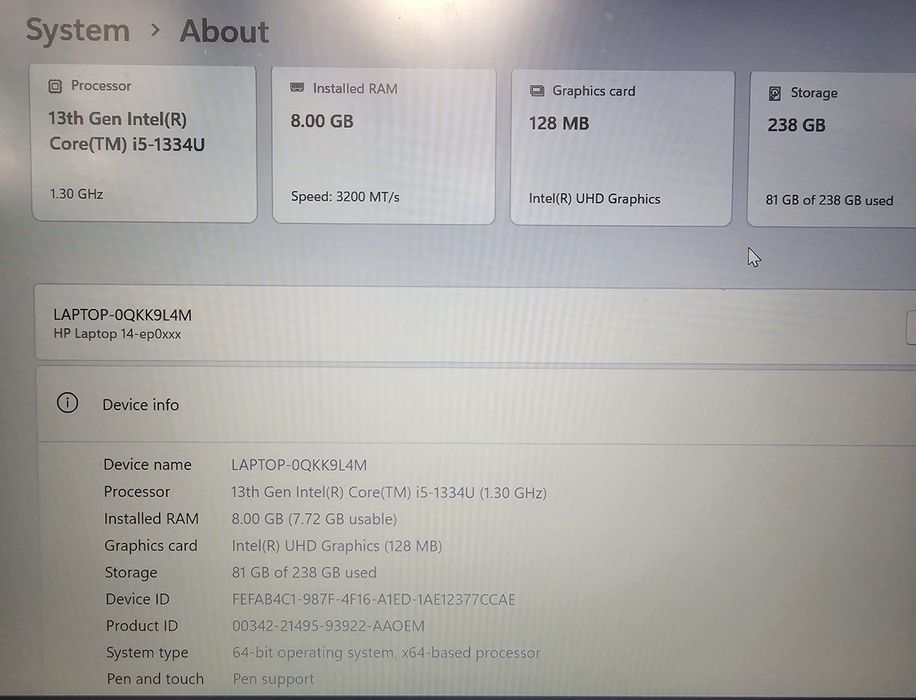 HP Laptop 14 como novo