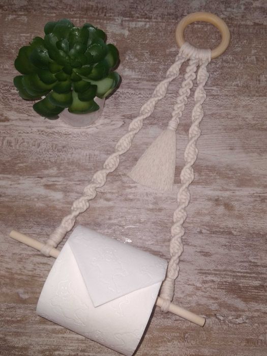 Suporte Papel Higiénico Macramé
