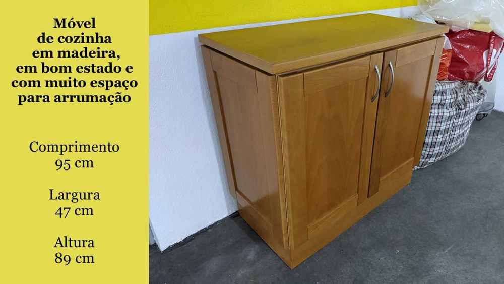 Móvel de Cozinha em Madeira (Feito à Medida / Muito Robusto)