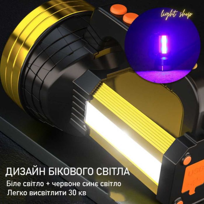 Потужний прожектор-ліхтарик з функцією Power Bank.